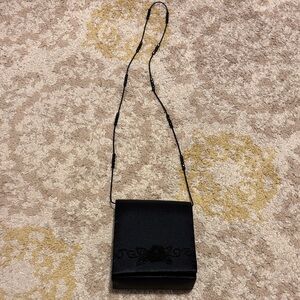 Jessica McClintock Black Clutch with Beaded Strap